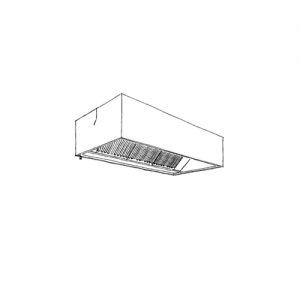 Box type wall mounted ventilation hood with light